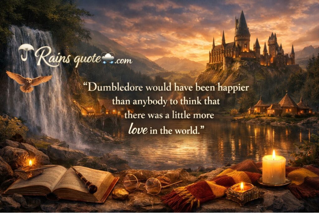 “Dumbledore would have been happier than anybody to think that there was a little more love in the world.”