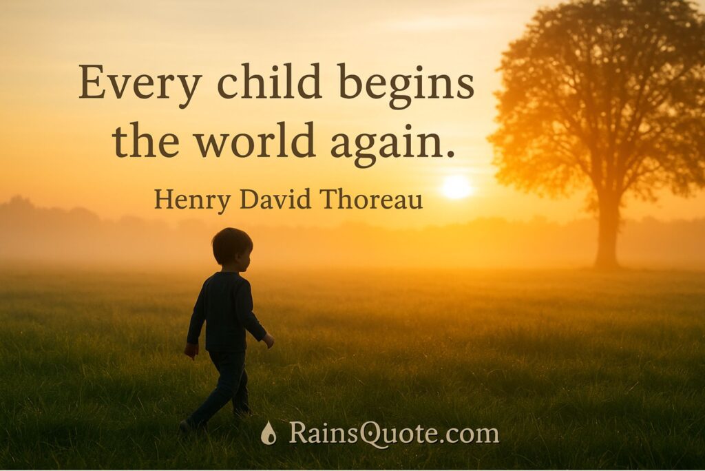 “Every child begins the world again.”