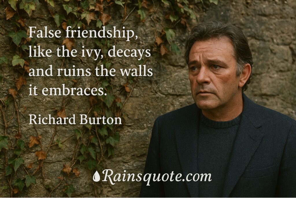 “False friendship, like the ivy, decays and ruins the walls it embraces.”