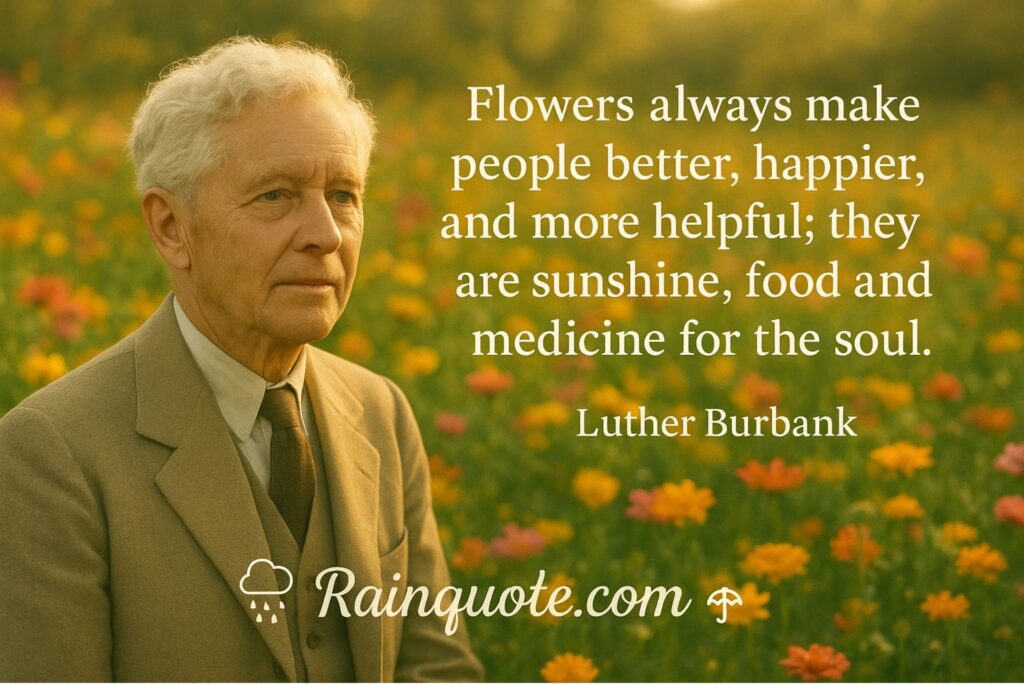 “Flowers always make people better, happier, and more helpful; they are sunshine, food and medicine for the soul.”