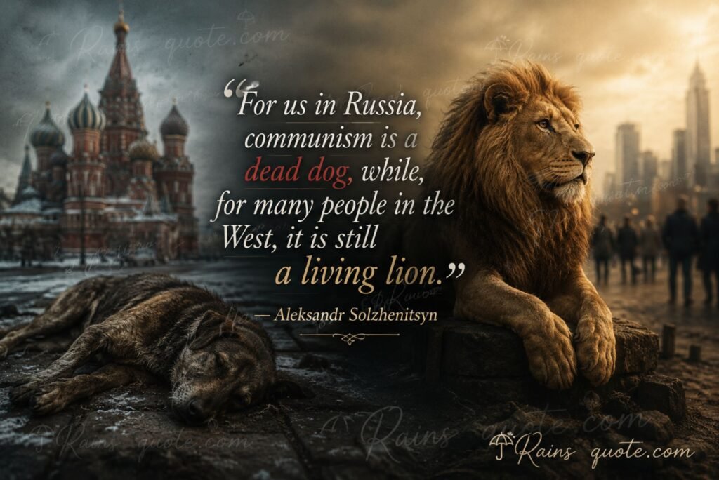 “For us in Russia, communism is a dead dog, while, for many people in the West, it is still a living lion.”