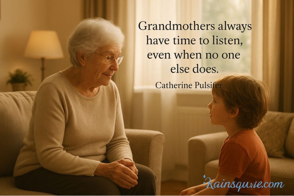 “Grandmothers always have time to listen, even when no one else does.” 