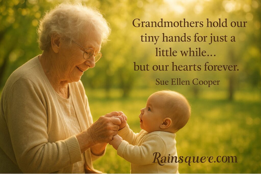  “Grandmothers hold our tiny hands for just a little while… but our hearts forever.”