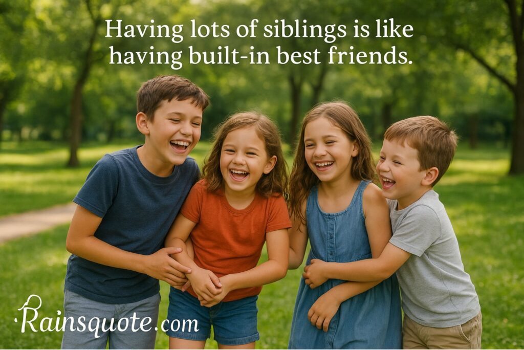 “Having lots of siblings is like having built-in best friends.”