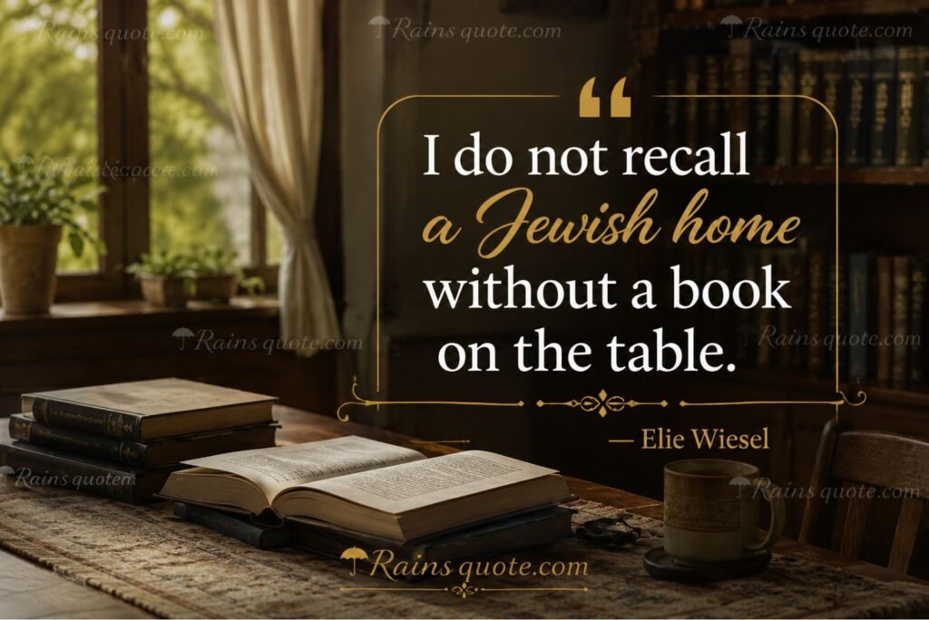 “I do not recall a Jewish home without a book on the table.”