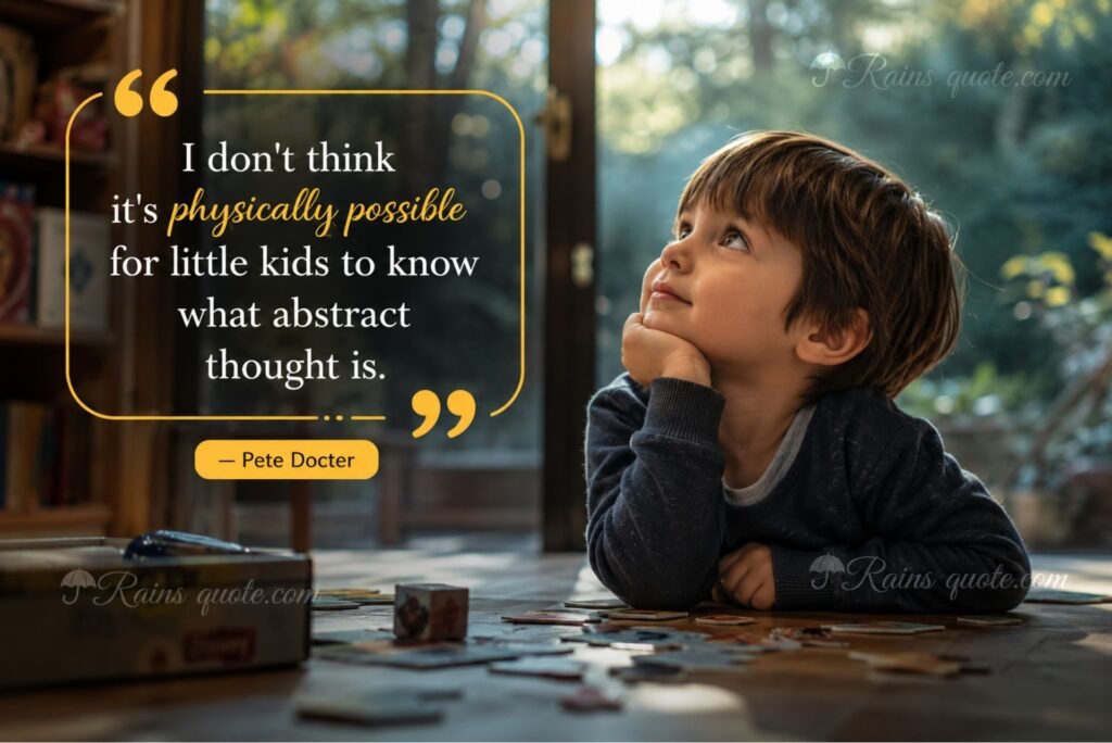 “I don't think it's physically possible for little kids to know what abstract thought is.”