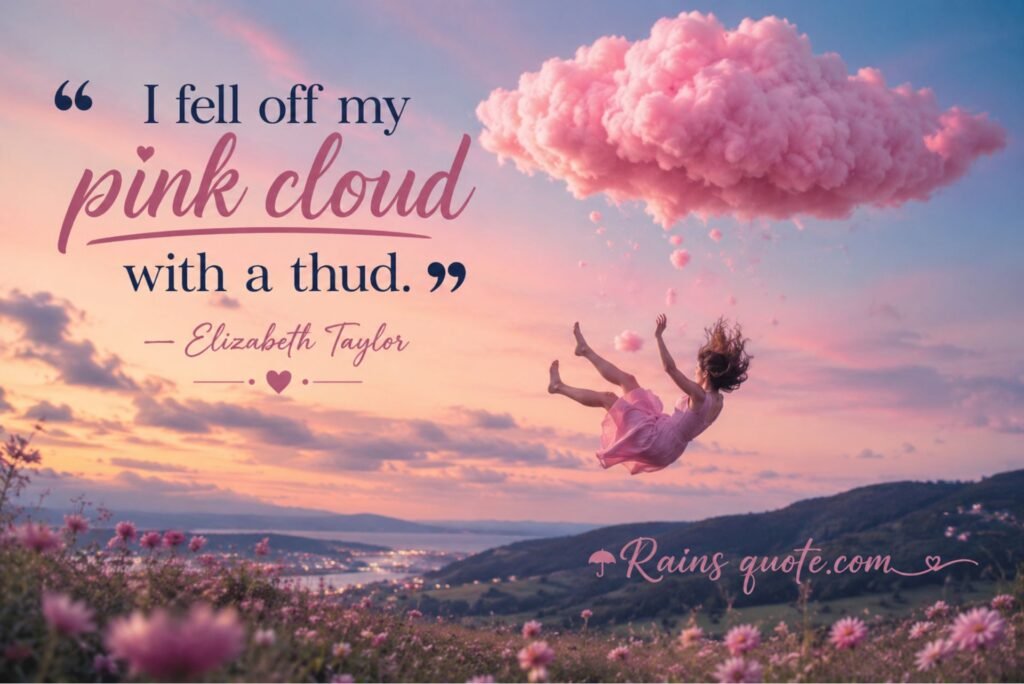 “I fell off my pink cloud with a thud.”