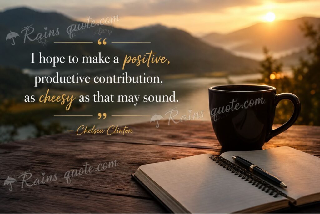 “I hope to make a positive, productive contribution, as cheesy as that may sound.”