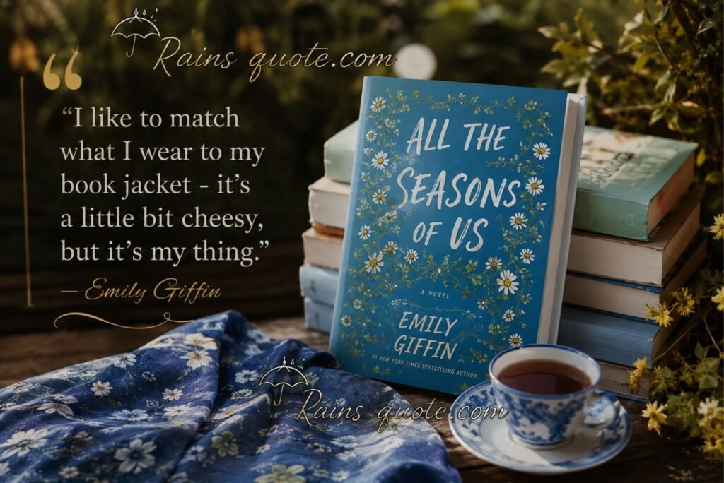 “I like to match what I wear to my book jacket - it's a little bit cheesy, but it's my thing.”