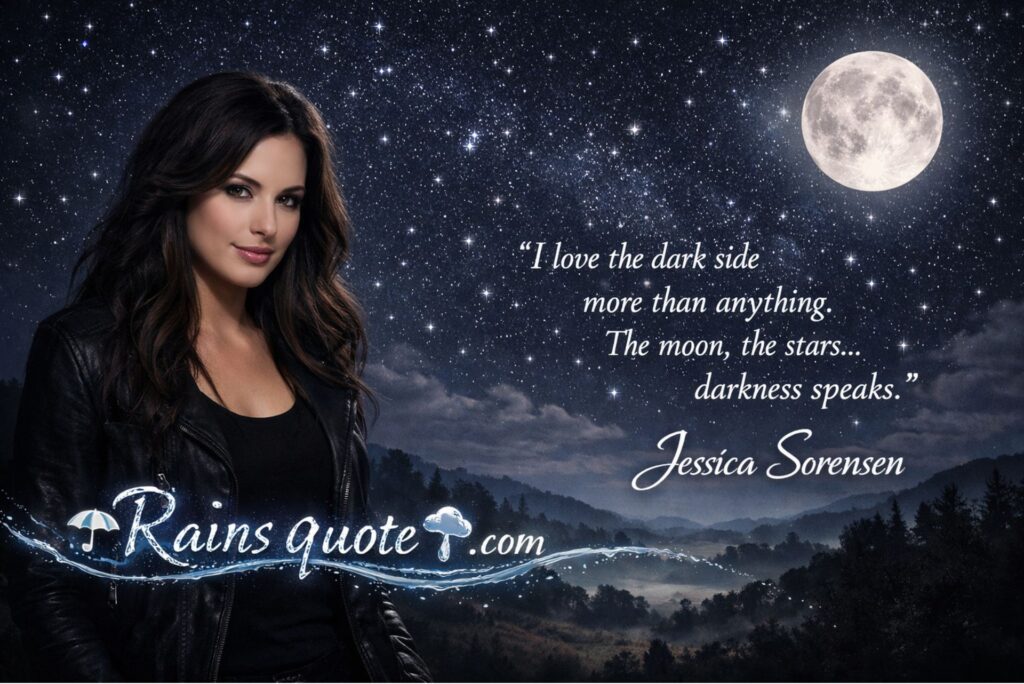“I love the dark side more than anything. The moon, the stars… darkness speaks.”