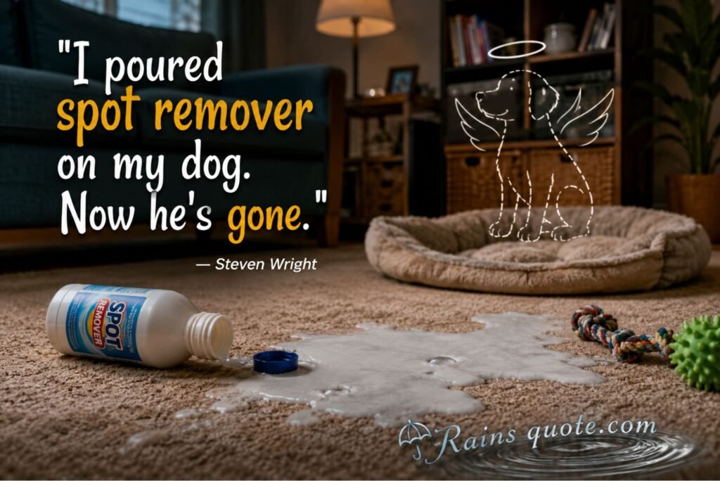 “I poured spot remover on my dog. Now he's gone.”
