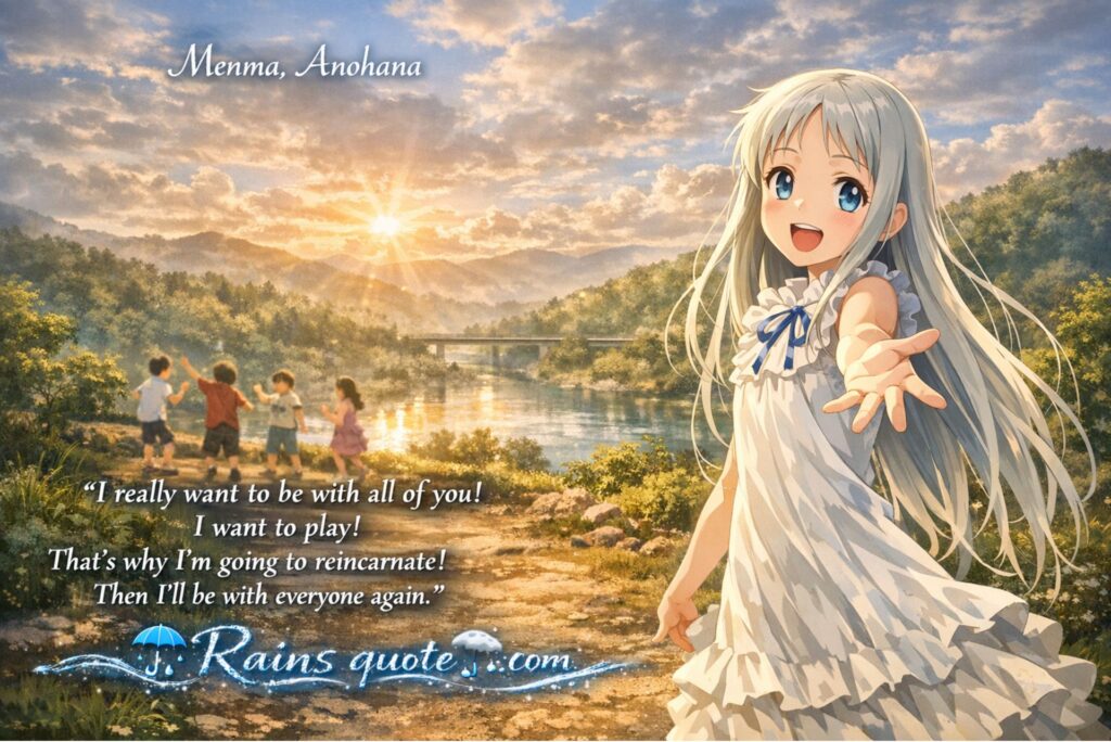 “I really want to be with all of you! I want to play! That’s why I’m going to reincarnate! Then I’ll be with everyone again.”