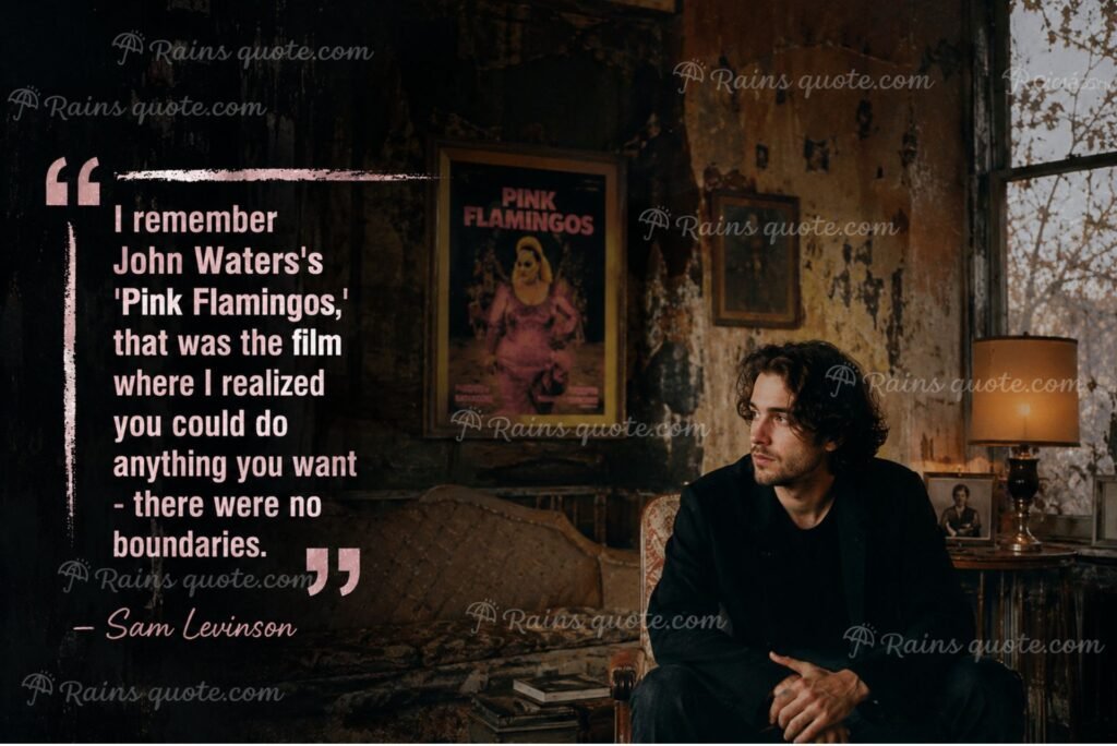 “I remember John Waters's 'Pink Flamingos,' that was the film where I realized you could do anything you want - there were no boundaries.”