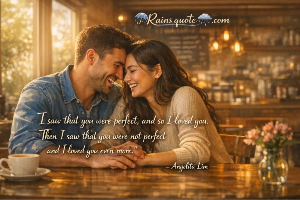 “I saw that you were perfect, and so I loved you. Then I saw that you were not perfect and I loved you even more.”