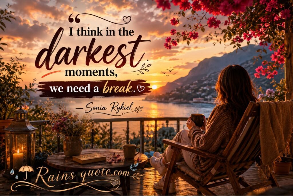 “I think in the darkest moments, we need a break.”