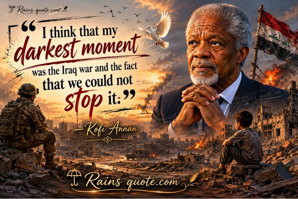 “I think that my darkest moment was the Iraq war and the fact that we could not stop it.”