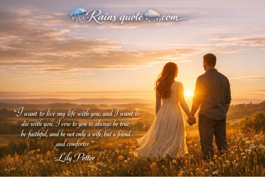 “I want to live my life with you, and I want to die with you. I vow to you to always be true, be faithful, and be not only a wife, but a friend and comforter.”