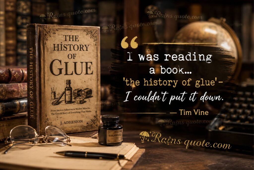 “I was reading a book... 'the history of glue' - I couldn't put it down.”