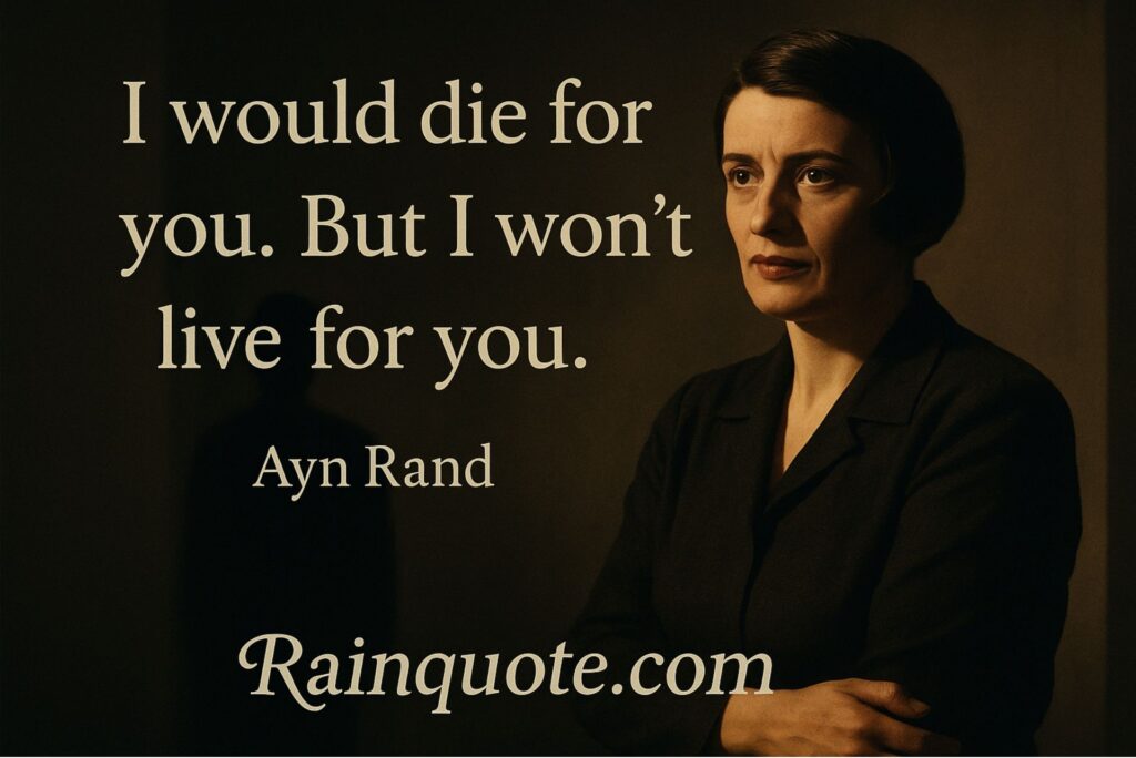 “I would die for you. But I won’t live for you.” 