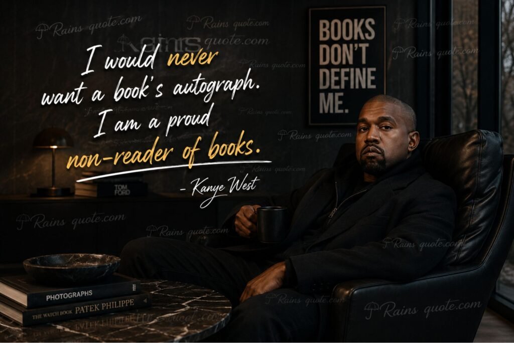 “I would never want a book's autograph. I am a proud non-reader of books.”