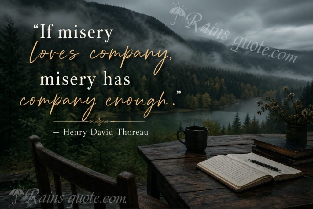 “If misery loves company, misery has company enough.”