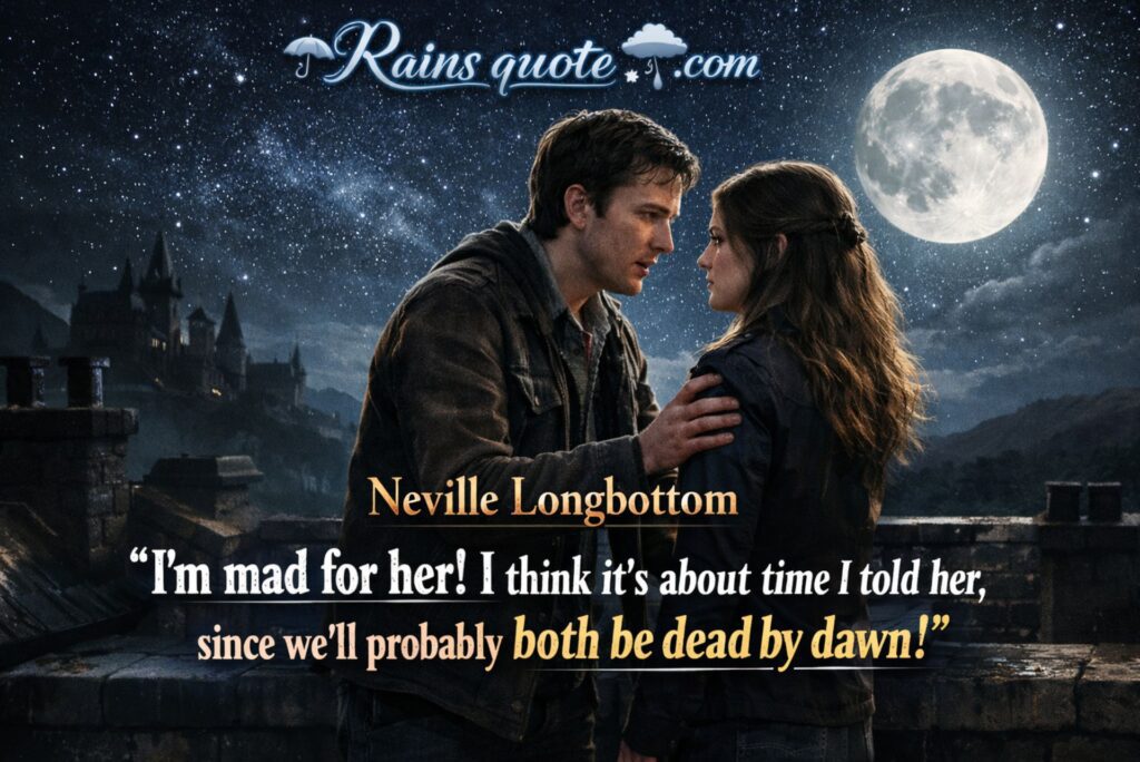 “I'm mad for her! I think it's about time I told her, since we'll probably both be dead by dawn!”