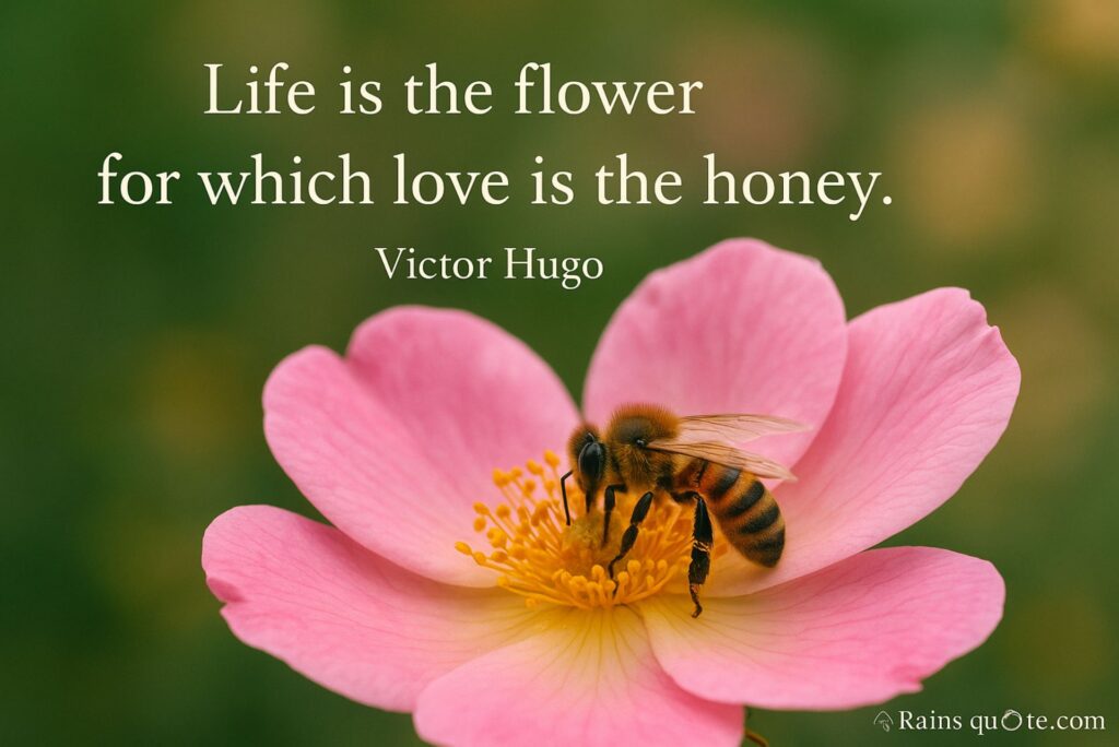 “Life is the flower for which love is the honey.”
