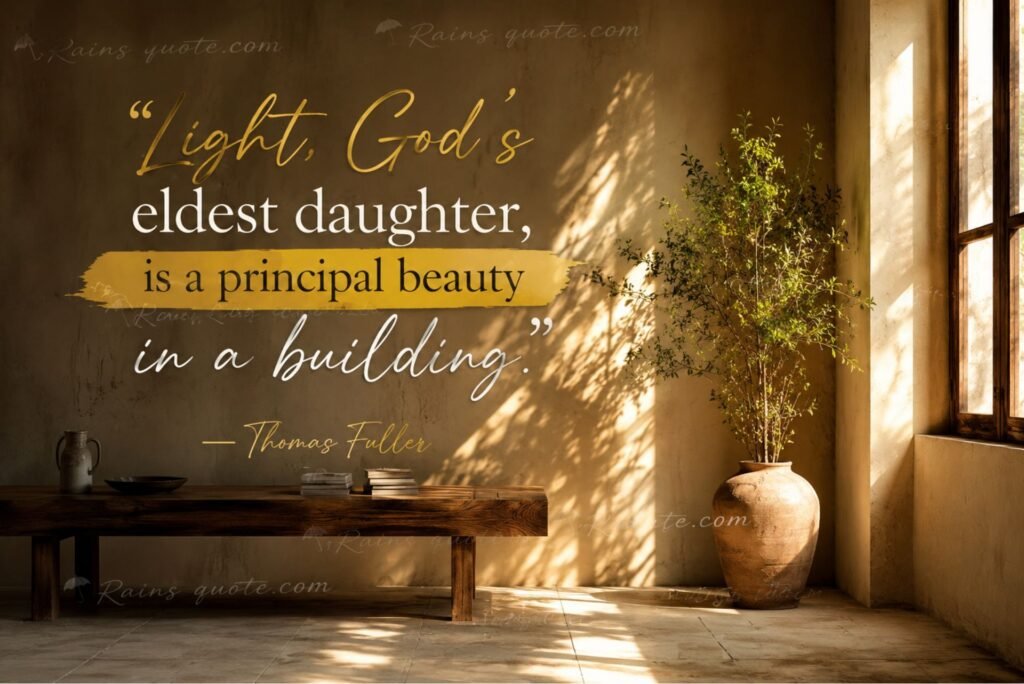 “Light, God's eldest daughter, is a principal beauty in a building.”