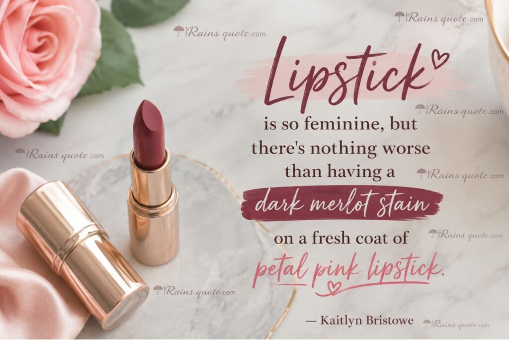 “Lipstick is so feminine, but there's nothing worse than having a dark merlot stain on a fresh coat of petal pink lipstick.”