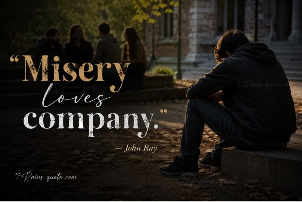“Misery loves company.”