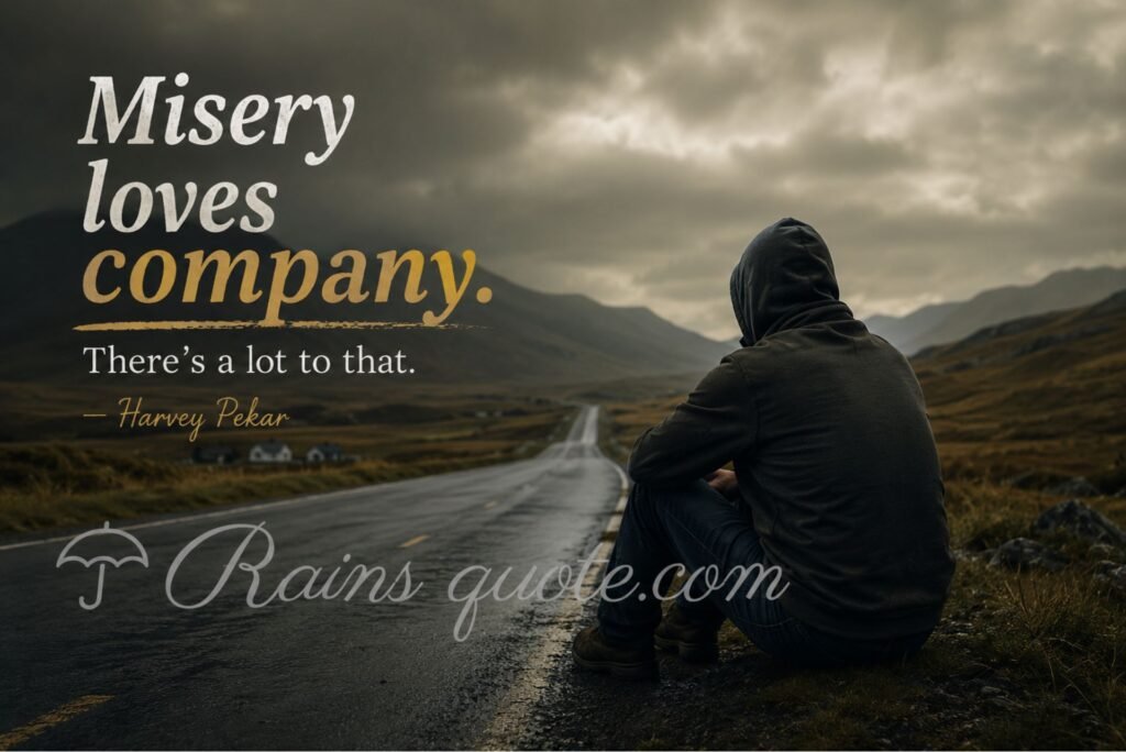 “Misery loves company. There's a lot to that.”