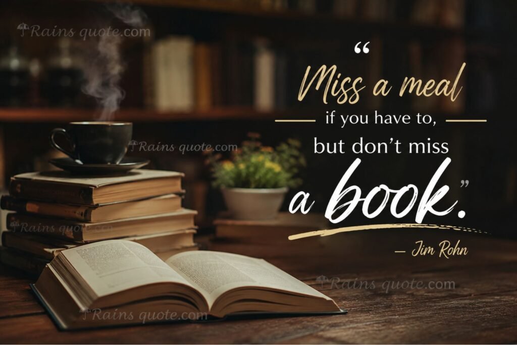 “Miss a meal if you have to, but don't miss a book.”