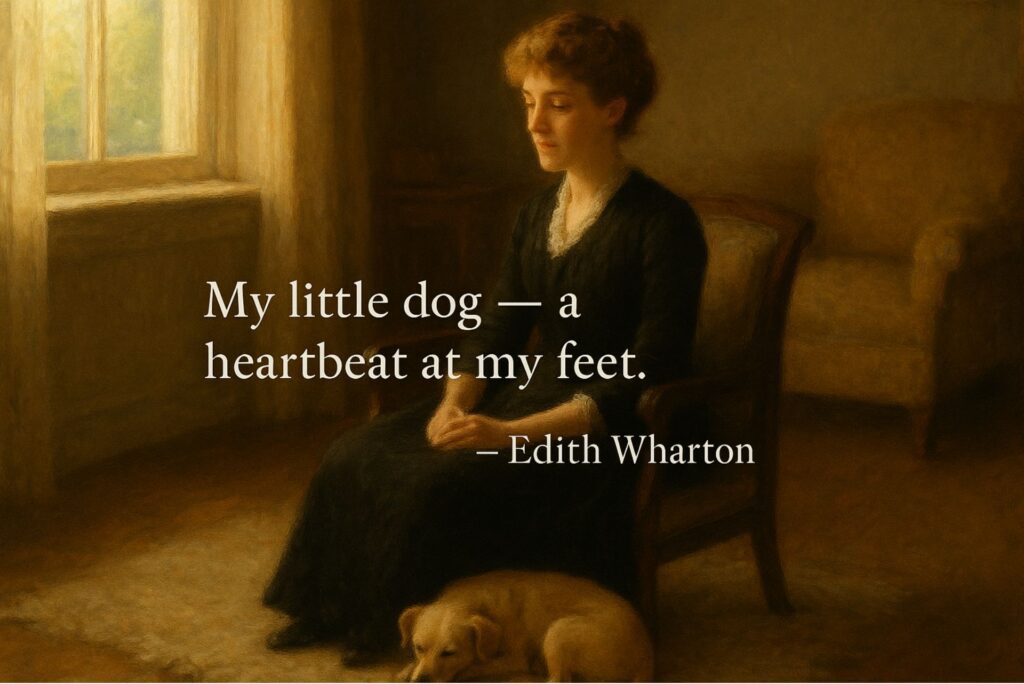 “My little dog — a heartbeat at my feet.”
