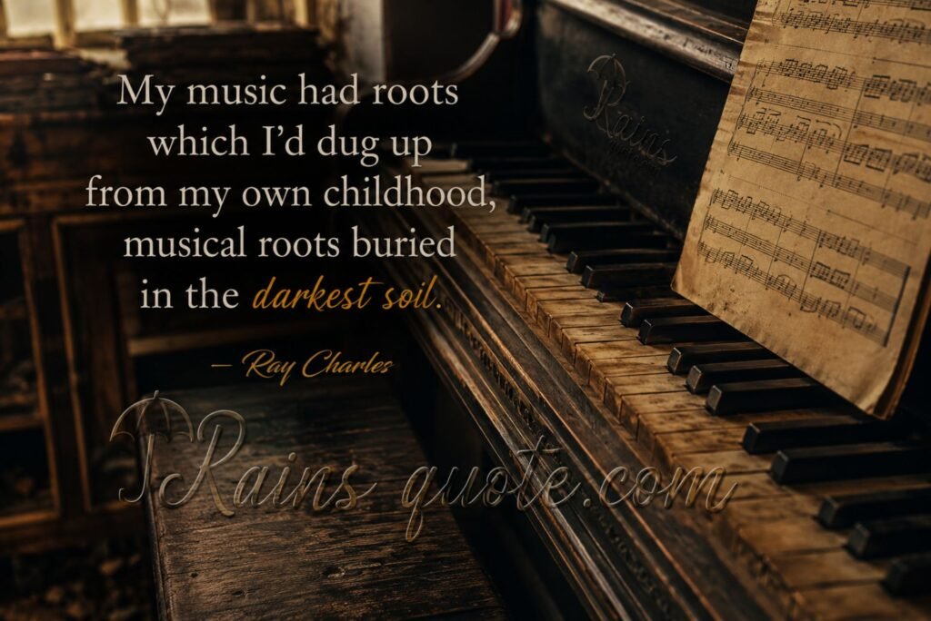 “My music had roots which I'd dug up from my own childhood, musical roots buried in the darkest soil.”