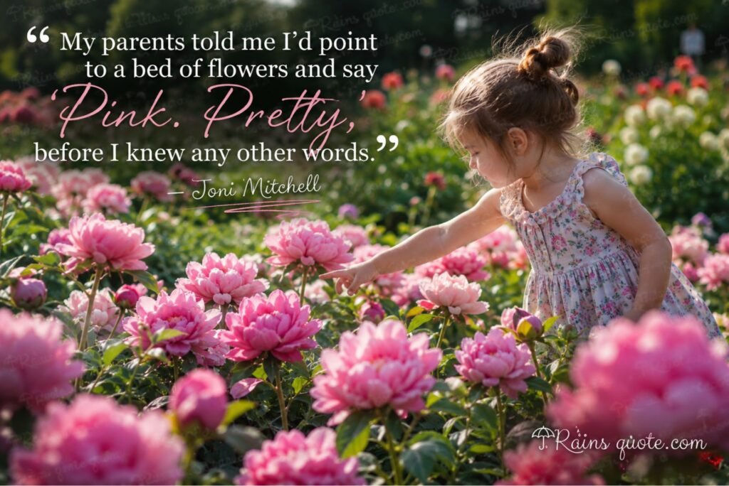 “My parents told me I'd point to a bed of flowers and say 'Pink. Pretty,' before I knew any other words.”