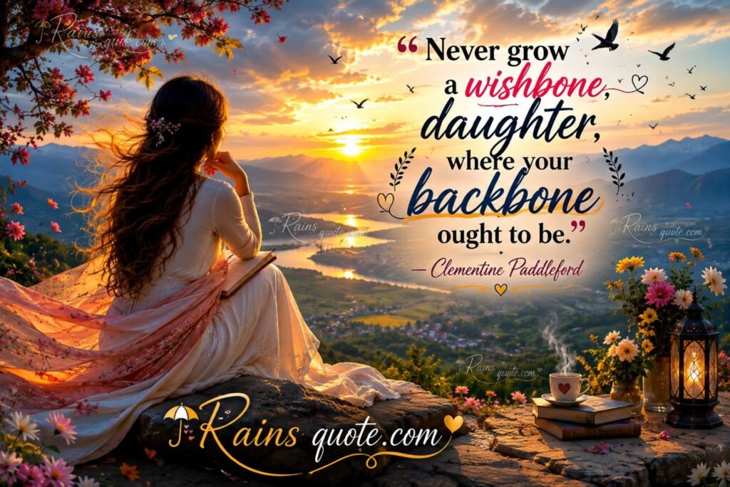 “Never grow a wishbone, daughter, where your backbone ought to be.”