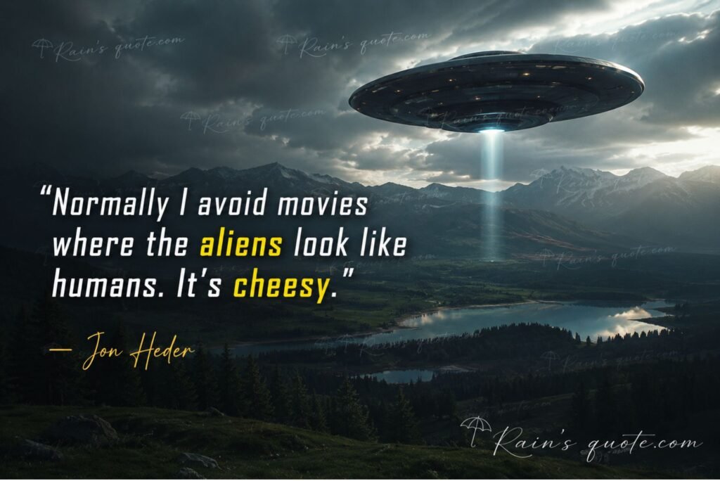 “Normally I avoid movies where the aliens look like humans. It's cheesy.”