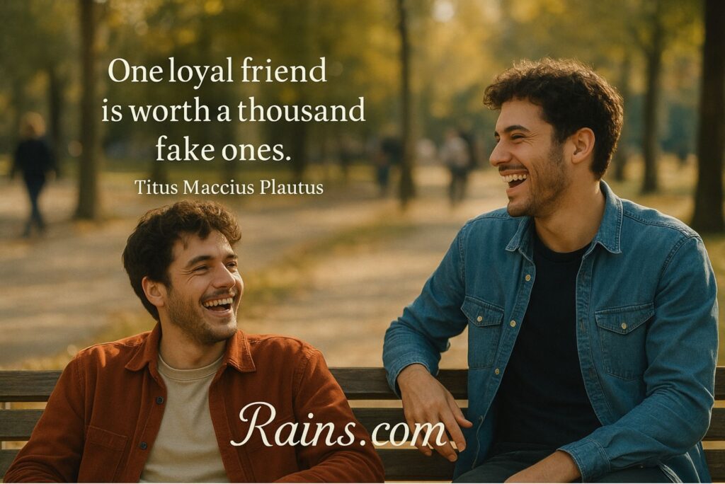 “One loyal friend is worth a thousand fake ones.”