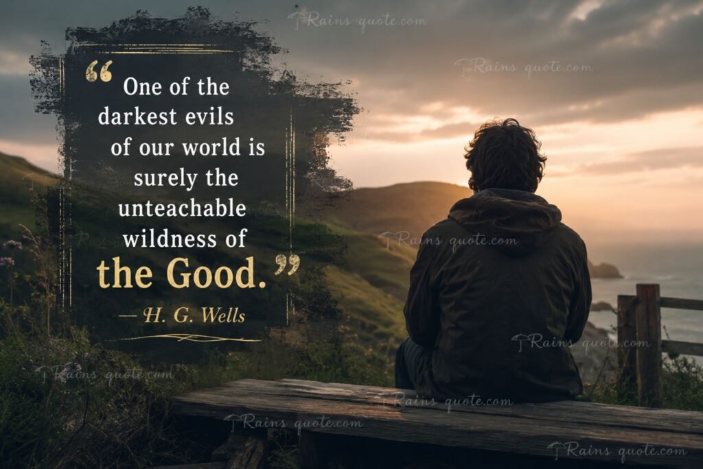 “One of the darkest evils of our world is surely the unteachable wildness of the Good.”