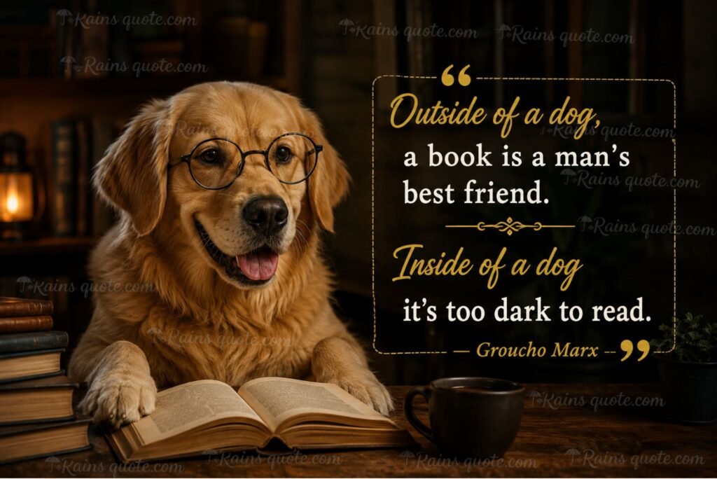 “Outside of a dog, a book is a man's best friend. Inside of a dog it's too dark to read.”