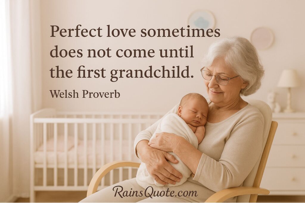 “Perfect love sometimes does not come until the first grandchild.”