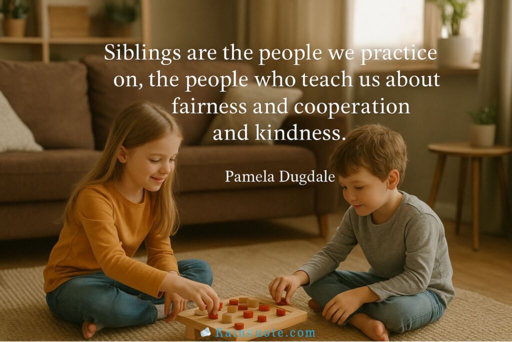 “Siblings are the people we practice on, the people who teach us about fairness and cooperation and kindness.”