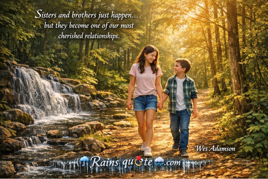 “Sisters and brothers just happen… but they become one of our most cherished relationships.”