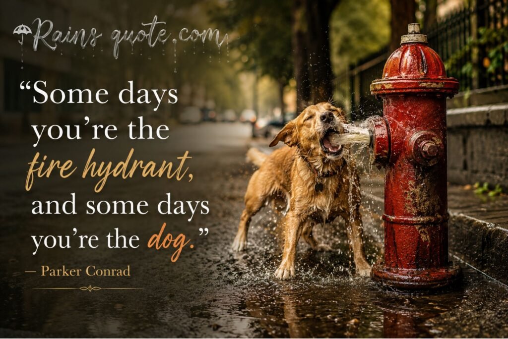 “Some days you're the fire hydrant, and some days you're the dog.”