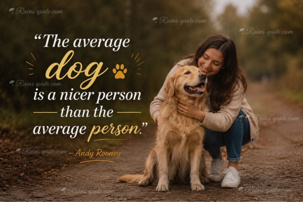 “The average dog is a nicer person than the average person.”