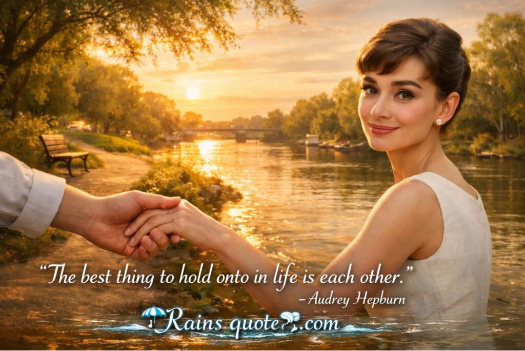 “The best thing to hold onto in life is each other.”