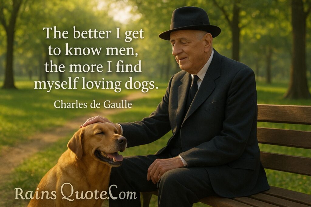 “The better I get to know men, the more I find myself loving dogs.” 
