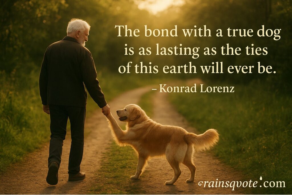 “The bond with a true dog is as lasting as the ties of this earth will ever be.”