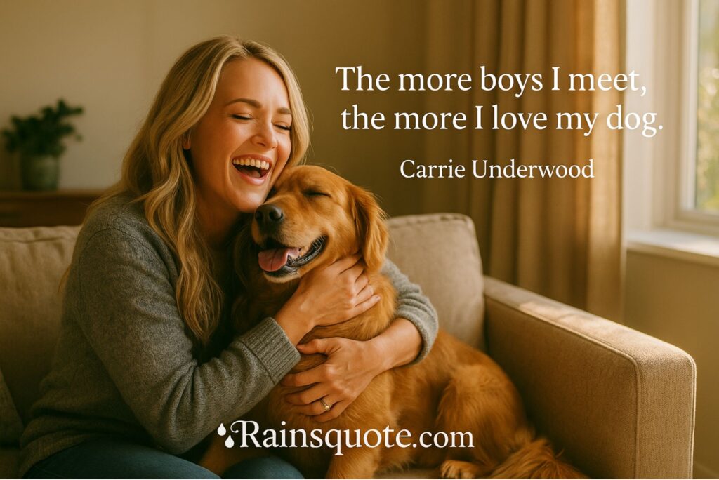 “The more boys I meet, the more I love my dog.”