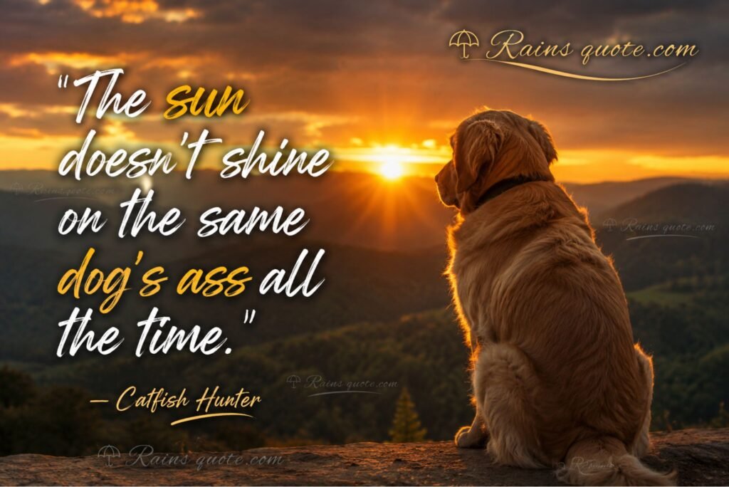 “The sun doesn't shine on the same dog's ass all the time.”
